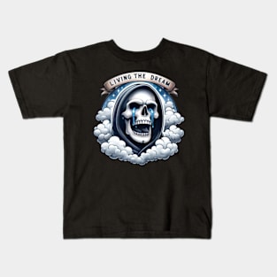 Living the Dream Skull Crying Kids T-Shirt